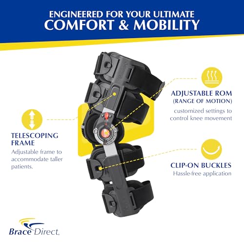 Brace Direct Breg T Scope Premier Post Op Knee Brace Adjustable ROM for ACL MCL PCL Injury Recovery L1833 L1832 (Thighs Up...