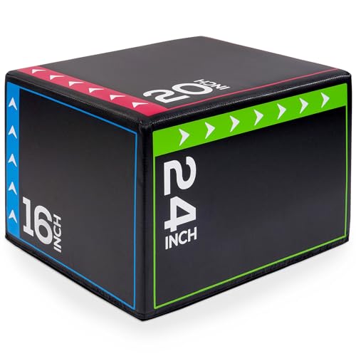 BalanceFrom 3-in-1 Foam Plyometric Jump Box for Home Gym with Multiple Height Options – Versatile Plyo with Non-Slip Surfa...
