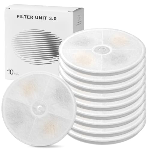 (10 pcs) Upgraded Filter Units 3.0 for PET Cat Water Fountains E versweet 2S/3/3 Pro,E versweet Solo/Solo SE, Replacement ...