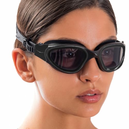 AqtivAqua Swimming Goggles, DX Wide View Swim Goggles for Adult Men Women, Anti Fog No Leaking
