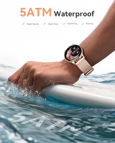 AGPTEK Smart Watch for Women Men, 5ATM Waterproof Fitness Tracker Watch, Full Touch Sports Smartwatch with Heart Rate Moni...
