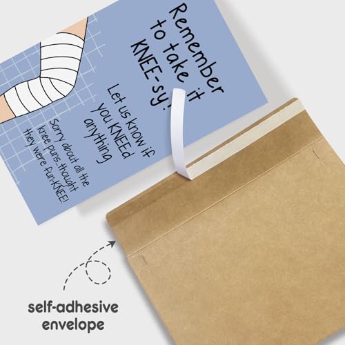 Naixiwen Funny Knee Get Well Soon Card for Men Women, Knee Replacement Card Gift for Patient, Speedy Surgery Recovery Card...