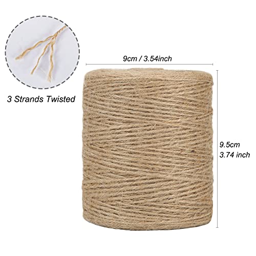 Tenn Well Natural Jute Twine, 984 Feet 2mm Garden Twine, Brown Jute String for Arts and Crafts, Gardening, Gift Wrapping, ...
