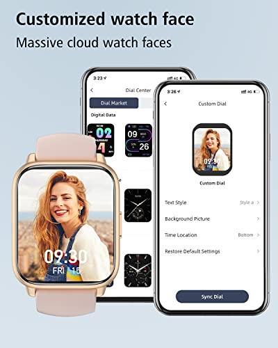 RUIMEN Smart Watches for Men Women (Answer/Make Calls, 2 Bands Included), 1.8" Smartwatch for iOS/Android Phones, Fitness ...