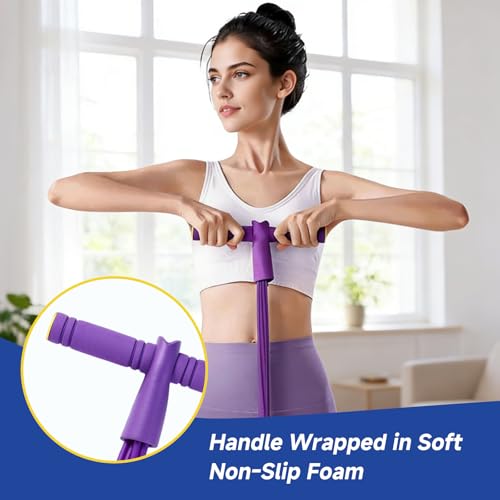 Multifunctional Pedal Resistance Band, 8-Tube Stretch Band with Handle, Fitness Shaping Yoga Exercise Equipment, Natural R...