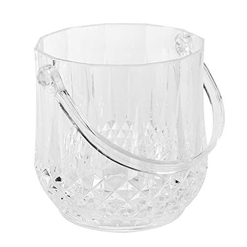 Plastic Ice Bucket, Household 1.8L Transparent Acrylic Ice Bucket with Carry Handle Champagne Wine Beer Drinks Cooler for ...