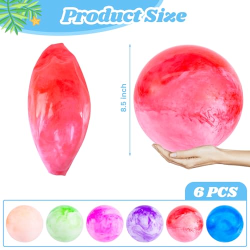 3 otters 6PCS Playground Balls, 8.5 Inche Inflatable Bouncy Balls with Pump, Kickball DodgeBalls, for Kids Indoor Outdoor ...