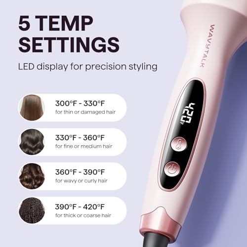 Wavytalk Thermal Brush, Blowout Boost 1.5 inch Heated Round Brush for Blowout Look, Dual Voltage, Pink, Sakura, Tourmaline...