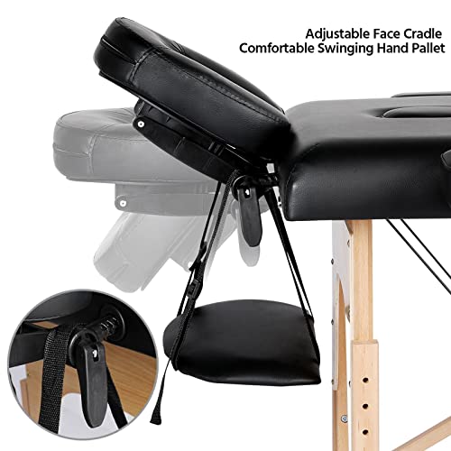 Yaheetech Massage Table Portable Lash Beds Spa Bed Massage Couch Foldable Spa Tables Adjustable 2 Fold with Non-Woven Bag ...