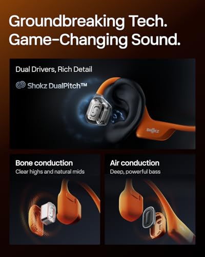SHOKZ New OpenRun Pro 2- Bone Conduction Headphones, Open-Ear Bluetooth Wireless Sport Earphones for Running, Workouts - S...