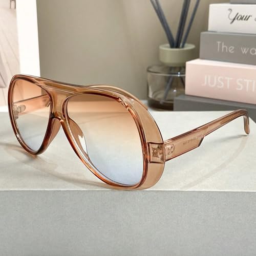 Aviator Sunglasses for Women Retro Oversized Square Sun Glasses for Outdoor Sporting Driving UV400 Protection