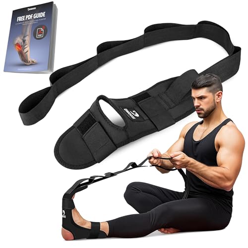 DMoose Fitness Foot & Calf Stretcher with Adjustable Padded Stretching Strap for Plantar Fasciitis, Hamstring, Heel Spurs ...