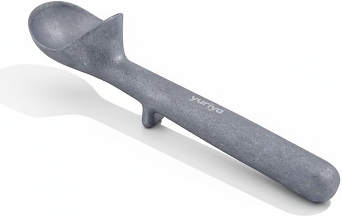 Aluminum Ice Cream Scoop, Ergonomic One-Piece No-Trigger Scooper with Elevated Head, 7 inch, Vintage Matte Silver