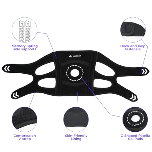 Adjustable Knee Support Brace for Women Men, Adjustable Compression Knee Patellar Pad Tendon Support Sleeve Brace - Arthri...