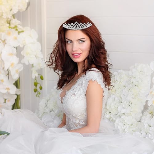 COODHI 12PCS Tiaras Silver Metal Sparkly Glitter Rhinestone Crown Headbands Wedding Prom Birthday Party Princess Hair Tiar...