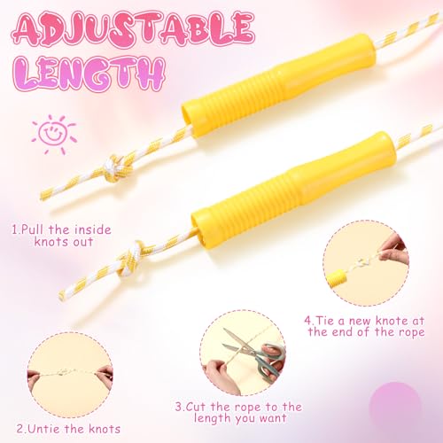 Aoriher 80 Pcs Jump Rope Bulk 7.22 ft Adjustable Stripe Skipping Rope Outdoor Exercise Fitness Equipment for Playground Ac...