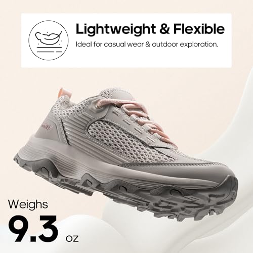NORTIV 8 Women's Hiking Shoes Lightweight Breathable Mesh Walking Sneakers Outdoor Work Shoes