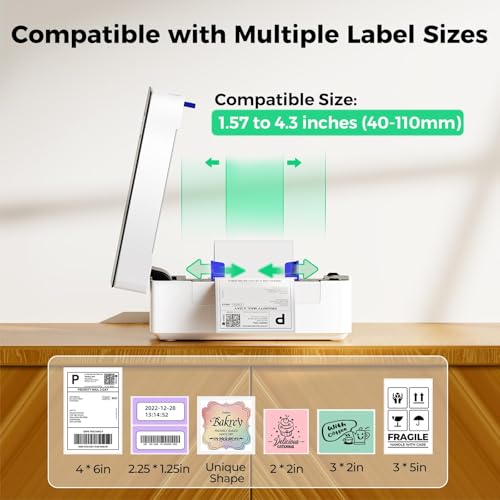 SVANTTO Bluetooth Thermal Shipping Label Printer 4x6, Compatible with Windows/Mac/Android/iOS, High-Speed 4x6 Label Printe...