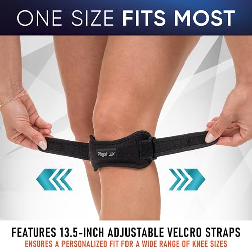 PhysFlex 2 Pack Patella Knee Brace - Knee Support and Pain Relief, Running, Hiking, Basketball, Jumpers Knee, Tendonitis, ...
