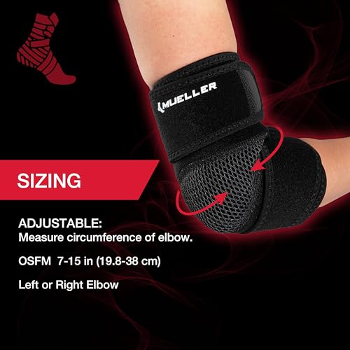 MUELLER Sports Medicine Adjustable Elbow Brace, Elbow Pain Relief Support Sleeve for Men and Women, For Tennis, Golf, Pain...