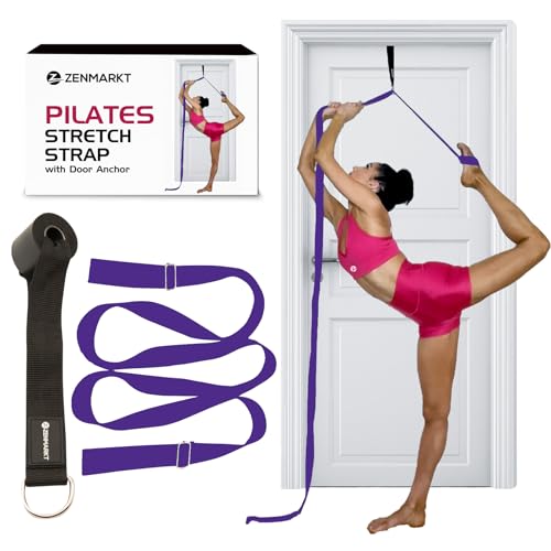 Pilates Stretching Strap with Door Anchor - Flexibility Equipment for Pilates Practitioners - Ideal for Improving Leg Flex...