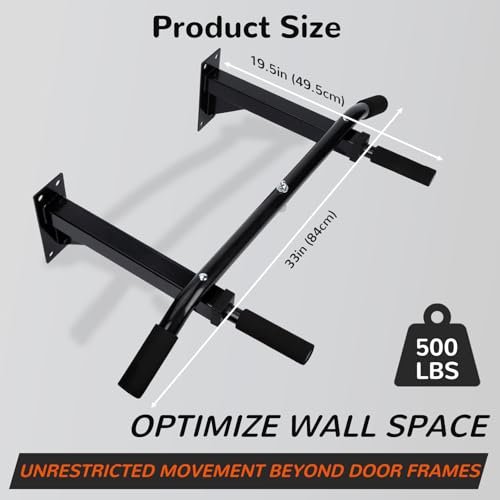 Pull Up Bar Wall Mounted Multifunctional Wall Mounted Pull Up Bar for Home Gym Workout Strength Training Equipment