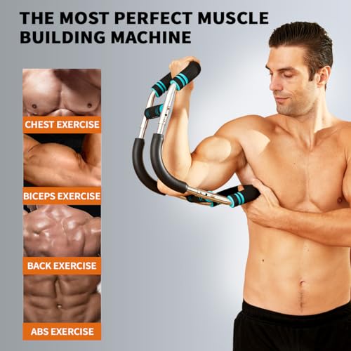 HOTWAVE Twister Arm Exerciser,Adjustable Spring Workout Bar, Forearm Triceps Chest Enhanced Exercise Strengthener,Portable...