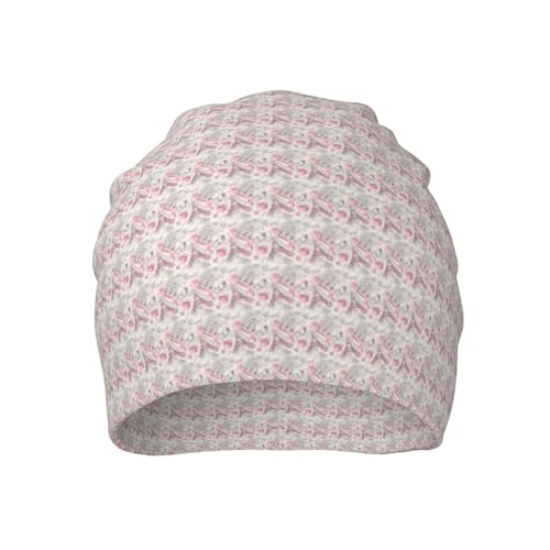 Romantic Paris Butterfly Print Winter Beanie Hat Men Women Soft Lightweight Thermal Cap for Outdoor Skiing Wear Black
