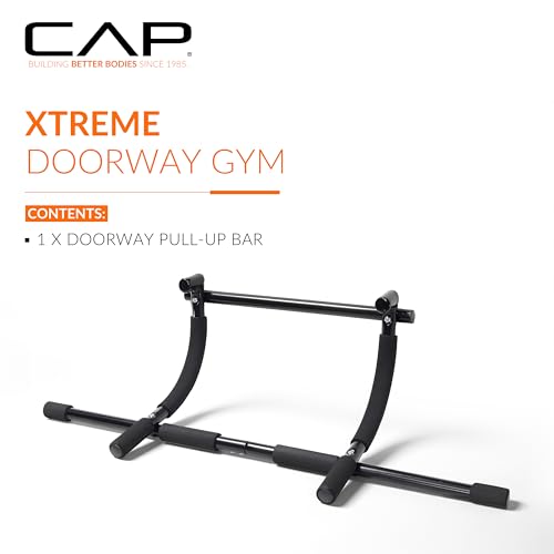 CAP Barbell Xtreme Doorway Pull-Up Bar | Portable Door Frame Chin-Up & Push-Up Bar for Home Gym | 300 lb Capacity Calisthe...