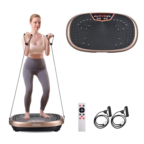 EILISON FitMaxx 3D XL Vibration Plate Exercise Machine - Whole Body Workout Vibration Platform w/Loop Bands - Lymphatic Dr...