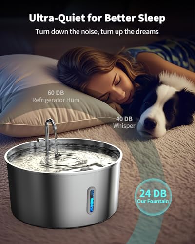 Vekonn Dog Water Fountain Stainless Steel, 7L/236oz Dog Water Bowl Dispenser for Large Dogs, Automatic Cat Water Fountain
