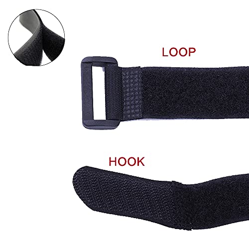 HUAPX Fastening Nylon Strap with Buckle,10Pack Reusable Self-Adhesive Hook and Loop Cable Securing Straps,Adjustable Cinch...