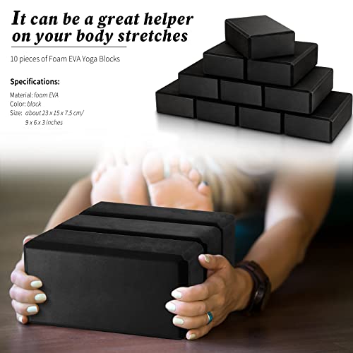 10 Pcs Foam EVA Yoga Blocks Lightweight Non Slip Supportive Yoga Bricks for Pilates Stretching and Meditation, Women Men Y...