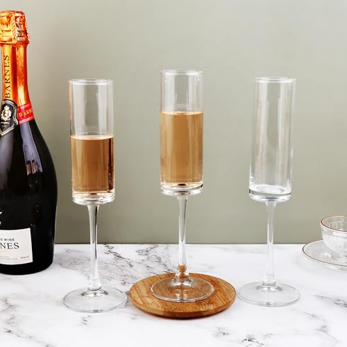BTGLLAS Champagne Flutes Set of 12, 160ML - Elegant Glass Champagne Flutes for Celebrations - 5.5oz Capacity, Clear (Glas...