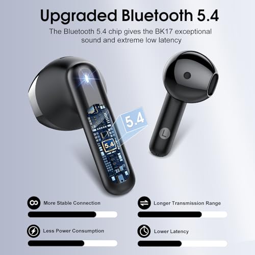 Wireless Earbuds, 2026 Bluetooth 5.4 Headphones with 3D Bass Stereo, 40H Ultralight in-Ear Buds, Bluetooth Earbuds with 4 ...