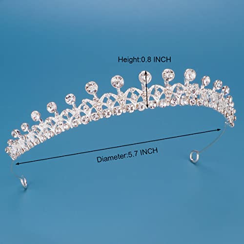 Hapdoo Tiaras for Women, Elegant Princess Crown, Lightweight Small Tiara for Girls, Prom Queen Silver Tiara, Birthday Brid...