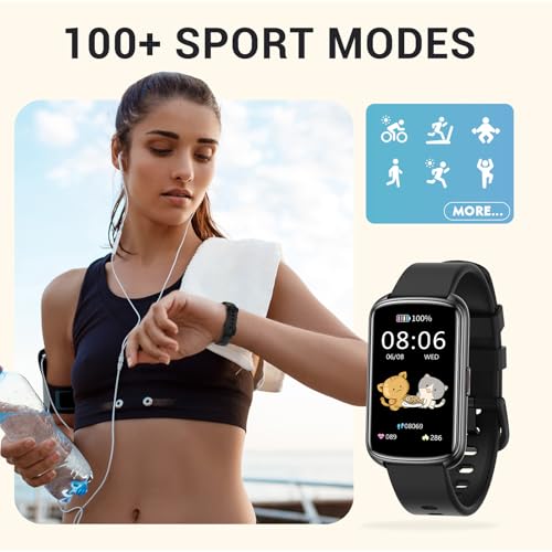 Runlio Fitness Trackers, 1.47 Inch Smartwatch, Touchscreen Activity Tracker with Thin Smartband Design, 5ATM Waterproof Fi...