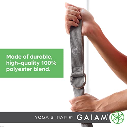 Gaiam Yoga Strap Premium Athletic Stretch Band with Adjustable Metal D-Ring Buckle Loop | Exercise & Fitness Stretching fo...