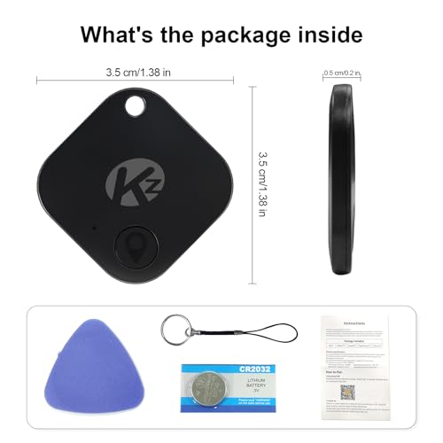 KZO Bluetooth Tracker (2025 Upgrade Version) Work with iOS and Android Devices, Phone Finder, Find Nearby, Loud Sound, Rep...