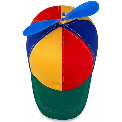 Aiermo Colorful Helicopter Baseball Cap: Neutral Adjustable Cute Baseball Helicopter Propeller Cap Snapback Cap