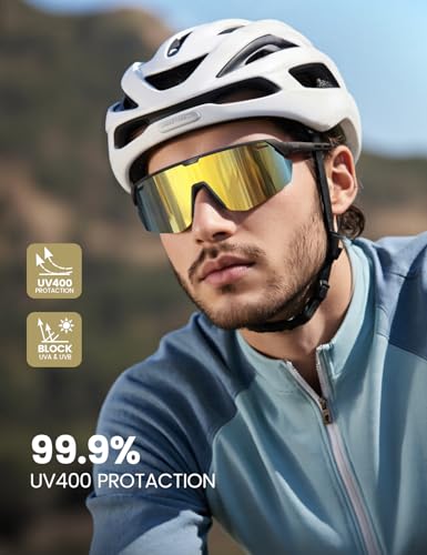 Lamicall 24g Polarized Sports Sunglasses for Men Women - UV400 Protection Sun Glasses Gifts for Running Cycling Baseball