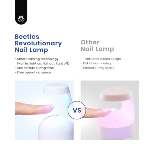 Beetles Gel Nail Kit Almond-500Pcs Gel Nails Tip Easy Extension Set Short Almond Shape 9 In 1 Nail Glue Extension Set Uv L...