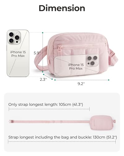 BAGSMART Fanny Packs for Women Cross Body, Quilted Puffy Belt Bag with Pockets, Fashion Waist Packs for Traveling Hiking C...