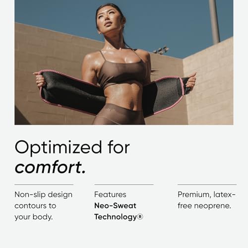 Sports Research Sweet Sweat Waist Trimmer (Core Series) - Premium Sweat Enhancing Fitness Band for Women & Men