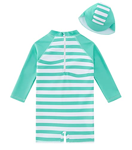 ADUKIDE Baby Boys Swimsuit Summer Beach Rash Guard Swimwear One Piece Sunsuit with Sun Hat 3-24 Months