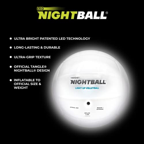 Nightball LED Volleyball - Glow in The Dark Outdoor Volleyball for Teens - Teen Gift