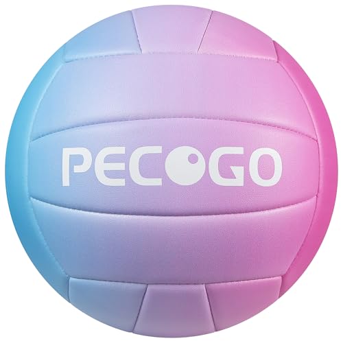PECOGO Size 5 Volleyball - Durable PU Leather, Indoor/Outdoor. Soft Control, Great Airtightness for Training/Games. Ideal ...