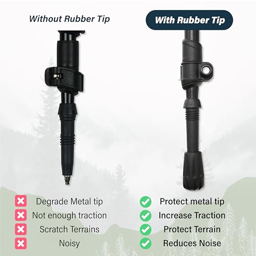 TREKOLOGY Trekking Pole Tips - Walking Sticks Replacement Tip Protectors - 11mm Hole Diameter - Fit Most Standard Hiking P...