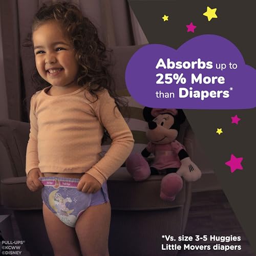 Pull-Ups Girls' Night-Time Potty Training Pants, Size 3T-4T Overnight Training Underwear (32-40 lbs), 108 Ct