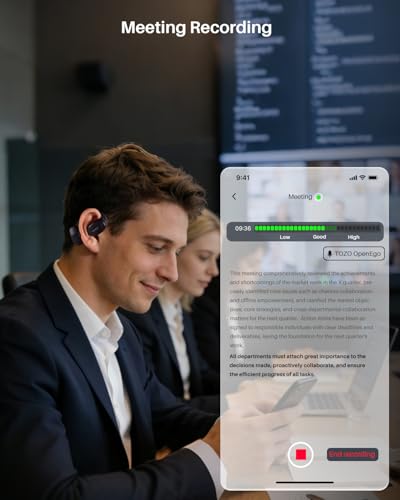 TOZO OpenEgo Open Ear Earbuds Bluetooth Headphones, AI Translation Wireless Earbuds with Real-Time 100+ LanguagesTranslati...